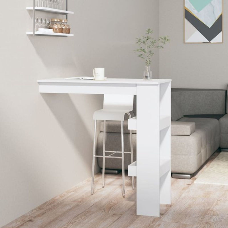 Vidaxl Bartisch in Weiß aus Holzwerkstoff, Modern und Minimalistisch, B/T/H: 102 x 45 x 103,5 cm - Bild 1
