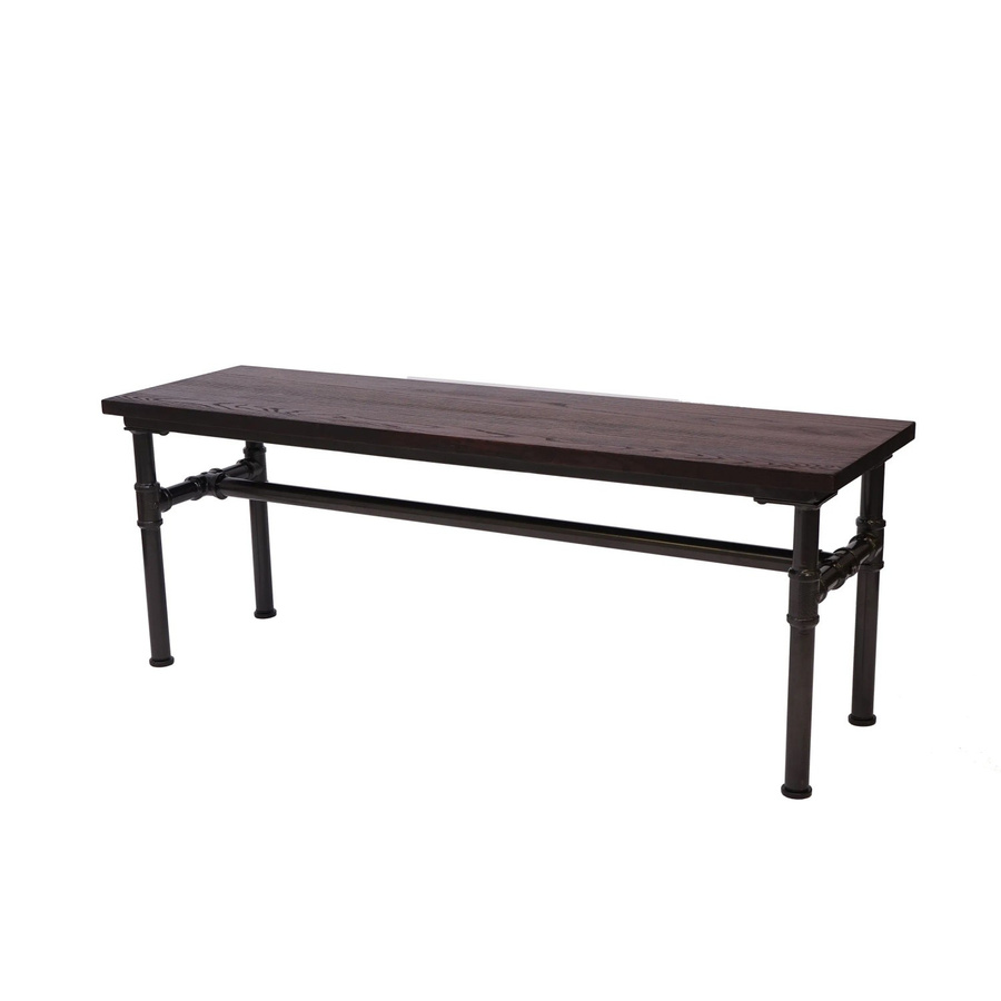 PROREGAL Sitzbank aus Ulmenholz im Industriedesign, Farbe Braun, H x B x T: 45 x 120 x 35 cm - Bild 2