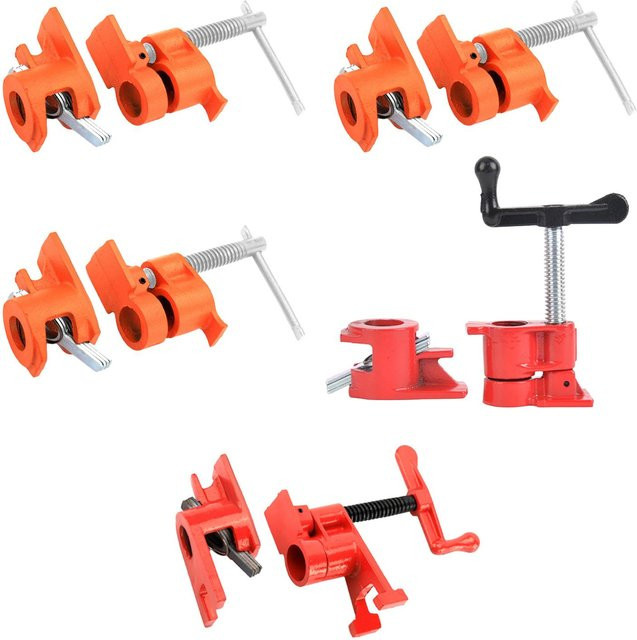 Metall Rohrklemmenset in Orange für Holzbearbeitung und DIY-Projekte - Bild 1