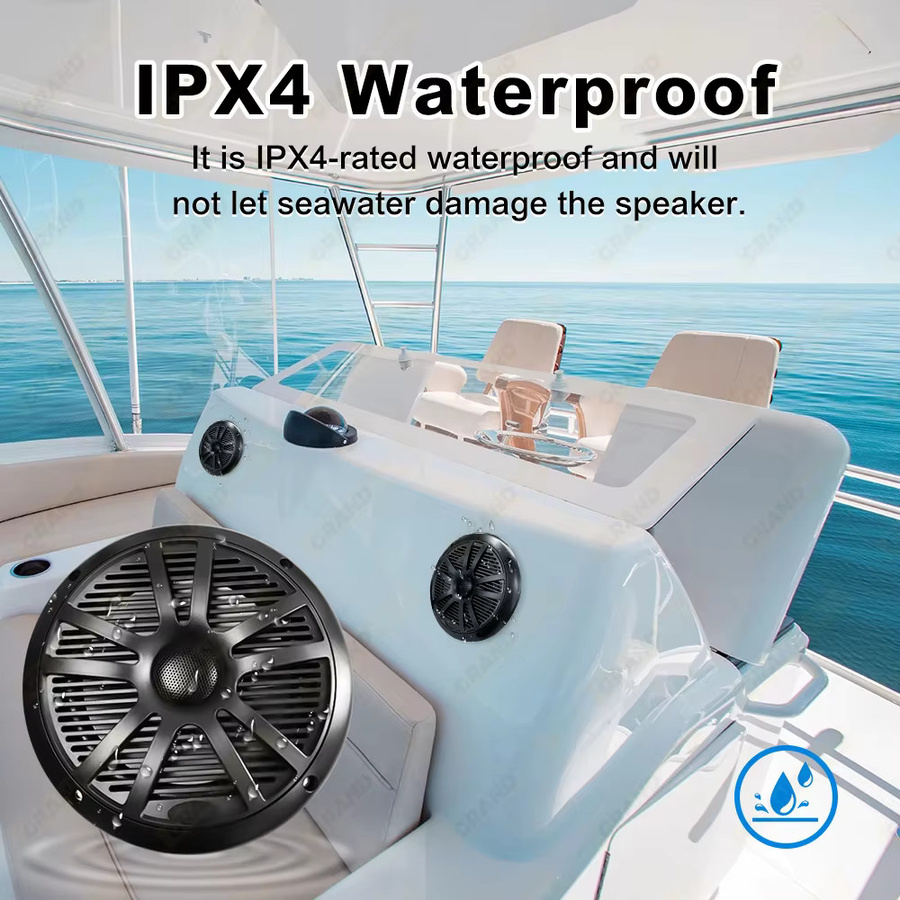Grandnavi Marine-Lautsprecher 6,5 Zoll, 120W, Wasserdicht und Wetterbeständig, Stereo-Bootslautsprecher in Schwarz - Bild 3
