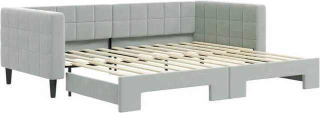vidaXL Tagesbett ausziehbar in Hellgrau mit Samtbezug B/T/H: 90 x 200 x 68 cm - Bild 1