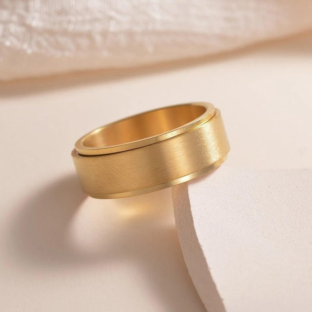 YIRAN Ring Edelstahl, Gold, Unisex - Bild 1