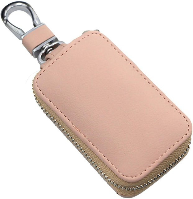 Tragbare Schlüsselhülle mit Reißverschluss aus PU-Material von DIYelecs in Pink - Bild 1