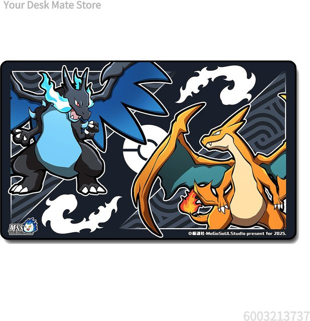 Potdemiel Pokémon Glurak Mega Glurak X TCG Spielmatte, Rutschfeste Schreibtischunterlage - Bild 1