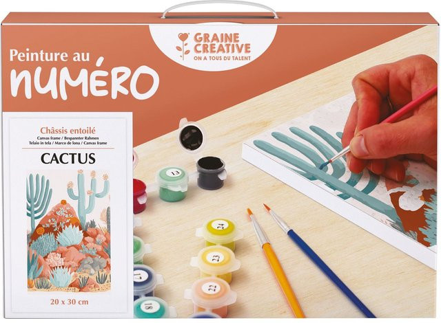 Graine Creative Malen nach Zahlen Keilrahmen Cactus Set - Bild 1