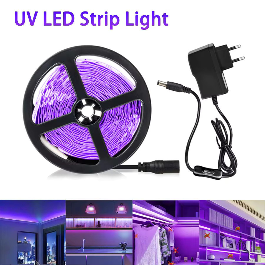 GGBEE UV-LED-Lichtband Schwarzlicht in Purple, 385-400nm, DC12V, 2835 SMD flexibles LED-Band für deine Glow-Party-Dekoration - Bild 2