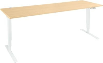 Schäfer Shop Genius Schreibtisch AERO FLEX elektrisch höhenverstellbar mit T-Fuß und Memorypanel, Breite: 200 cm, Farbe: Ahorn-Dekor/weiß - Bild 1