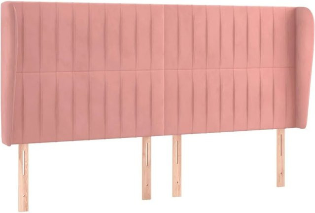 vidaXL Kopfteil mit Ohren in Rosa aus Samt, B/T/H: 163 x 23 x 118 cm - Bild 1