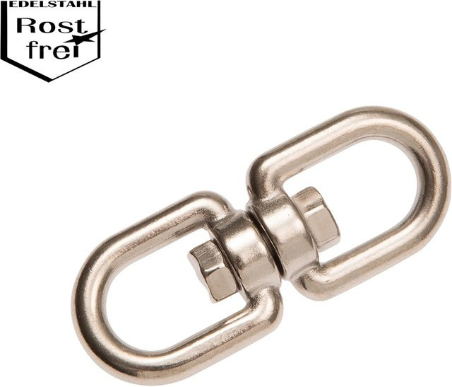 Conacord Seilwirbel aus rostfreiem V4A-Stahl in Silber, Durchmesser: 6 mm, Länge: 64 mm - Bild 1