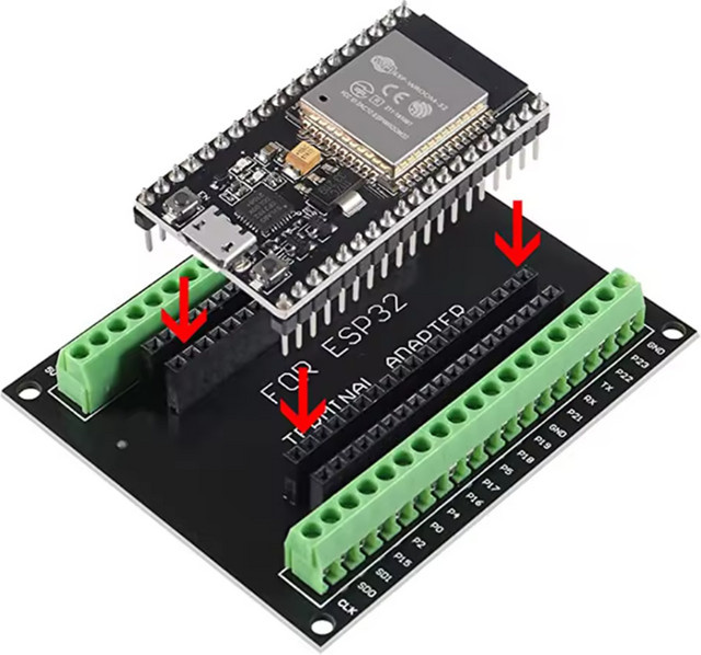 AOKIN ESP32 Entwicklungsboard mit CP2102, Typ-C Anschluss, WLAN und Bluetooth, Dual-Core ESP-WROOM-32 Modul, 38-Pin, Schwarz - Bild 1