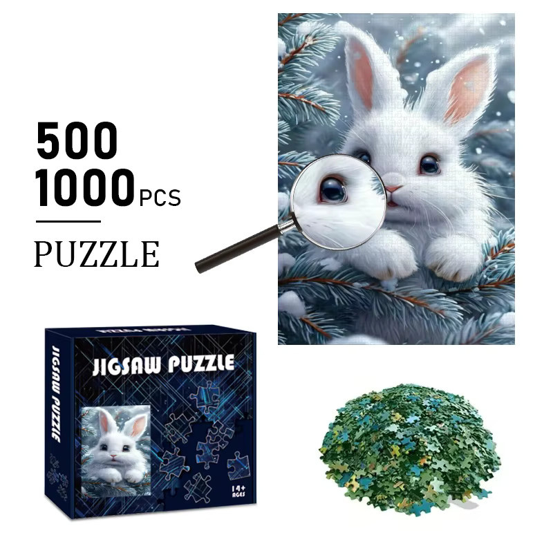 AZNM Puzzle, Kaninchenmotiv, ab 14 Jahren - Bild 2