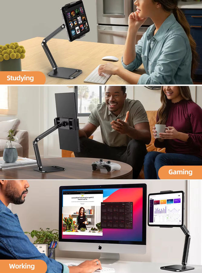 Uperfect Verstellbarer und Tragbarer Monitorständer für Laptops, Gaming-PCs und Smartphones in Schwarz - Bild 5