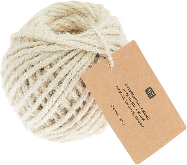 Rico Design Juteschnur in Creme mit 4 mm Durchmesser und 25 m Länge - Bild 1