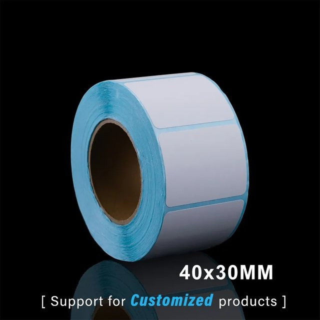 700 Stück Thermo Etiketten Aufkleber aus Papier in Weiß, wasserfeste Barcode-Etiketten für Supermarkt und Preisdruck, B/H: 40 x 30 mm - Bild 1