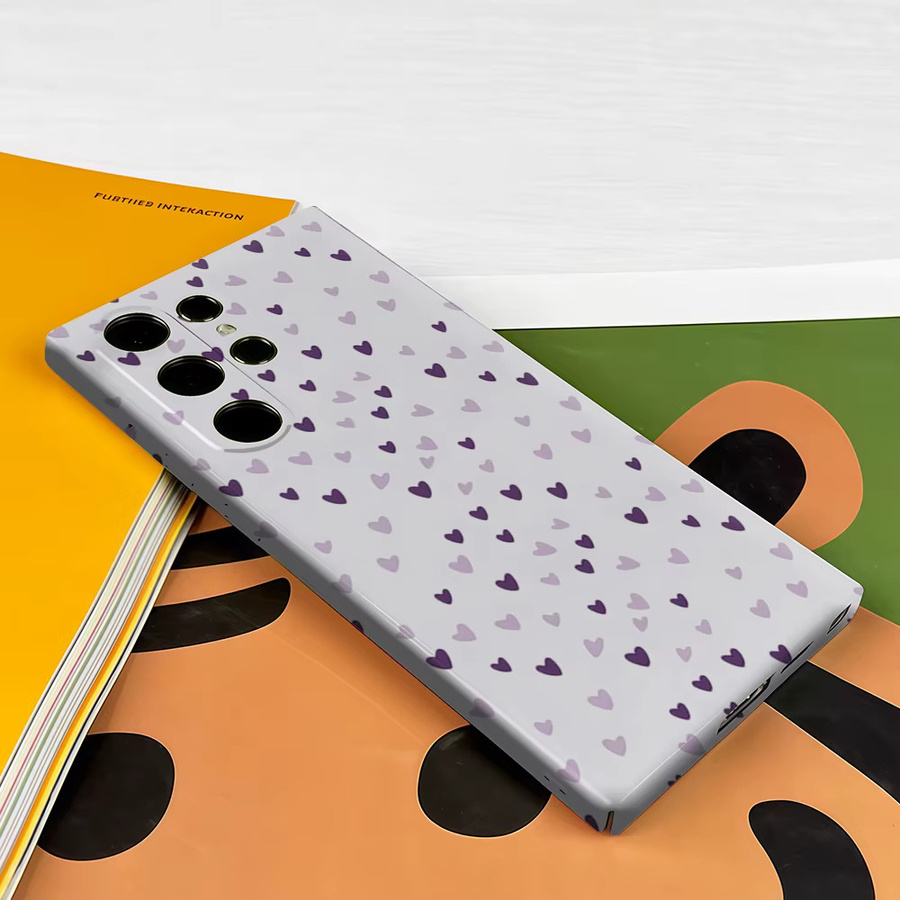 Stoßfeste Handyhülle mit Lavendel-Herz-Konfetti für Samsung Galaxy S26 S25 S24 S23 Ultra Plus in Lila und Mehrfarbig - Bild 2