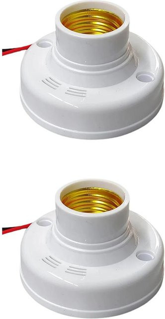 YJMP Super Lighting E27 Bewegungsmelder Fassung mit Infrarot PIR Sensor in Weiß, 2er Set - Bild 1