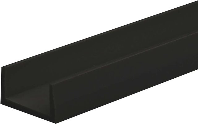 Arcansas U-Profil aus PVC in Schwarz, B: 18 mm, T: 10 mm, L: 1.000 mm - Bild 1