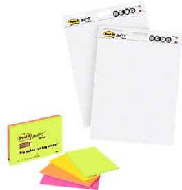 Post-it Super Sticky Meeting Charts 559 Haftnotizen, weiß, blanko, B: 63,5 cm, H: 76,2 cm, 60 Blatt - Bild 1