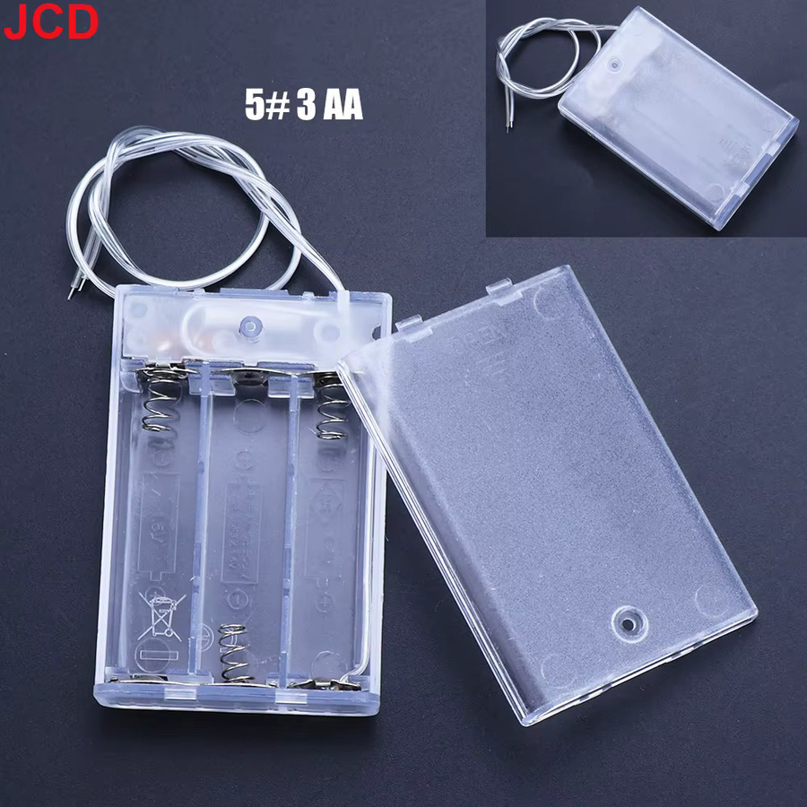 JCD Batterie-Aufbewahrungsbox aus Kunststoff in Transparent für AA und AAA Batterien mit Blei-Batterie-Buchse Nr. 5 und 7 - Bild 3