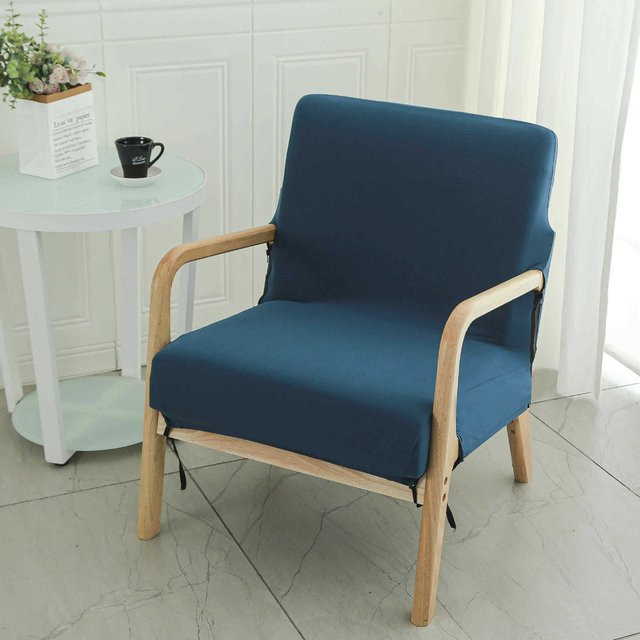 Yiran Furniture Elastischer Stuhlbezug mit Blumenmuster in Blau, B/T/H: 40 x 40 x 40 cm - Bild 1