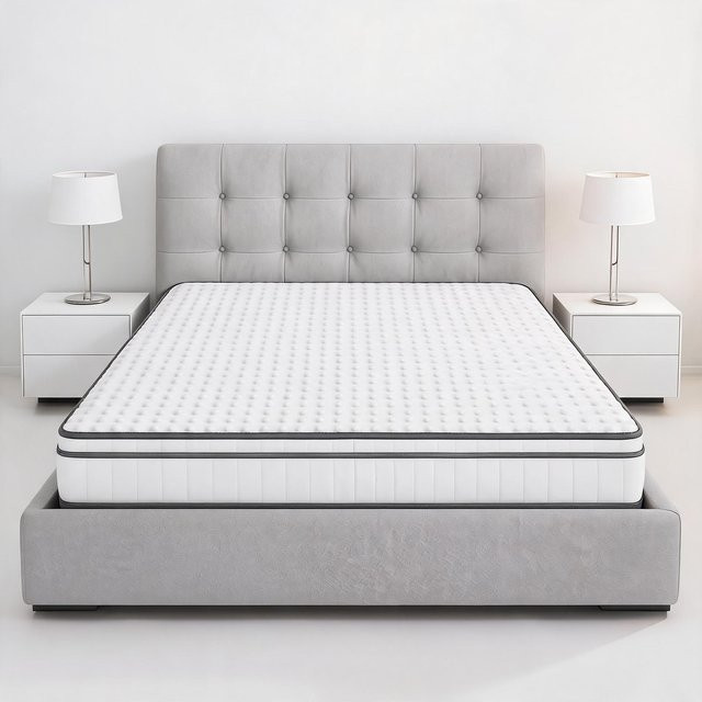 MGMYM Hybrid-Taschenfederkernmatratze H3 in Weiß, mittelfeste und atmungsaktive Matratze mit Oeko-Tex-Zertifizierung, B/T/H: 140 x 200 x 25 cm - Bild 1