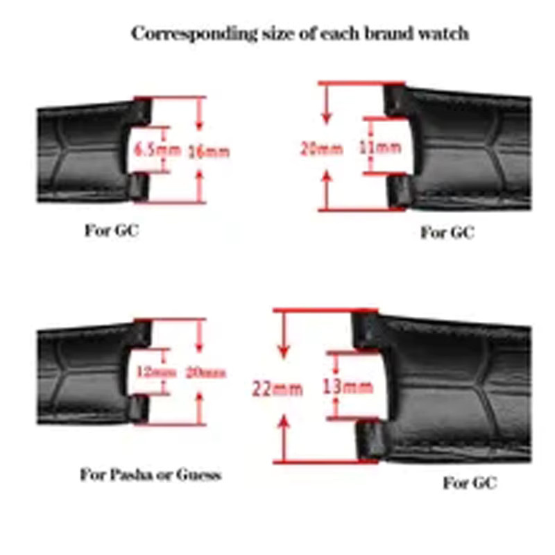 Beltup Uhrenarmband Leder, Edelstahl, Schwarz, Unisex - Bild 4