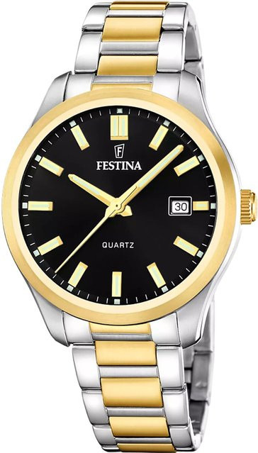 Festina Herrenuhr, Quarz, Edelstahl, Schwarz, 42 mm, 5 ATM - Bild 1