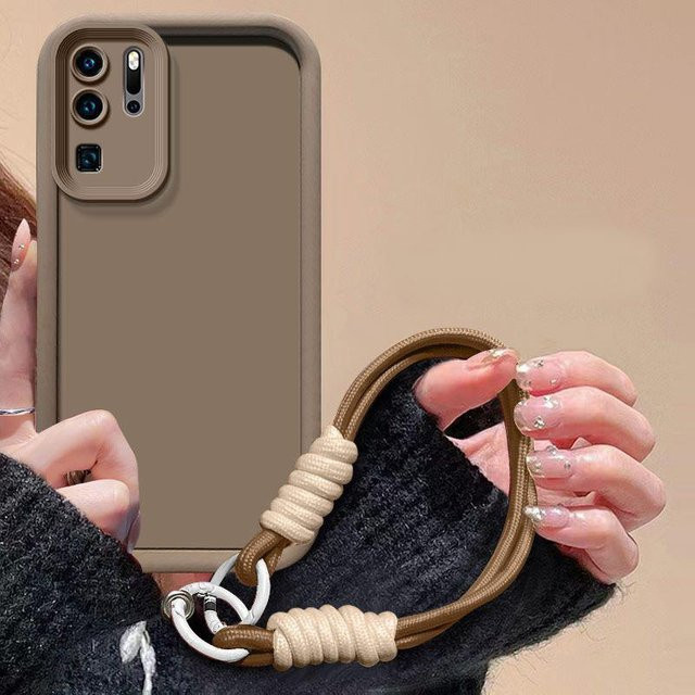 Stoßfeste Handyhülle für Huawei P30 Pro VOG-L09 VOG-L29 in Braun mit Webband-Struktur und angenehmem Hautgefühl - Bild 1