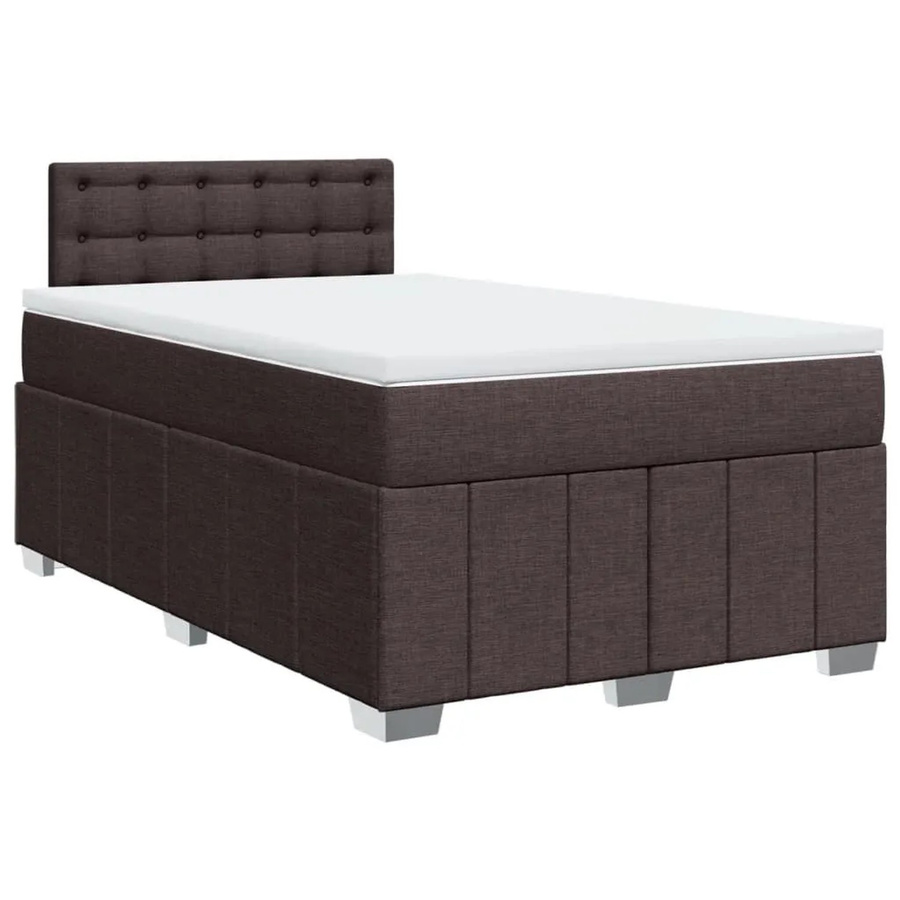vidaXL Boxspringbett mit Matratze Dunkelbraun B/T: 120 x 200 cm mit USB-Anschluss und Unterbettbeleuchtung - Bild 2