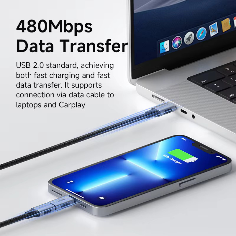 Hagibis USB-C auf Lightning Adapter in Silber für Datenübertragung und Laden von iPhone 13, 14 Pro Max, AirPods 1 und EarPods - Bild 3