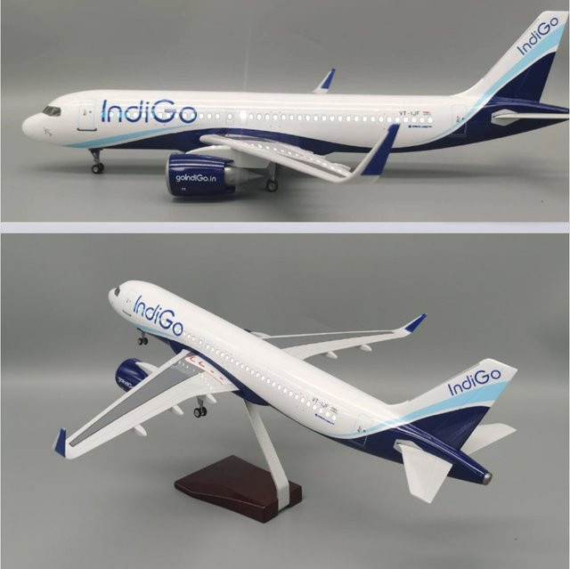 ZOCO Indigo A320 Flugzeugmodellbausatz, Druckguss-Harz, 47cm, für Erwachsene - Bild 1
