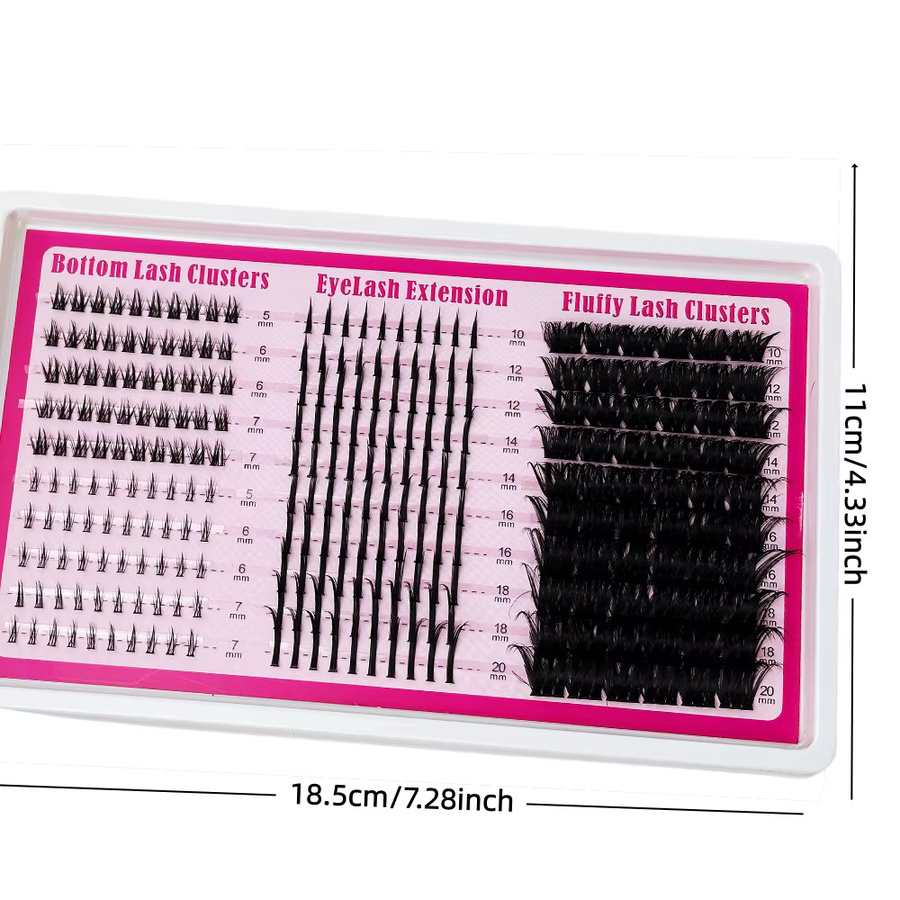 LIMEIKAI Wimpernverlängerungs-Set, 3D-Volumen-Wimpernbüschel, D-Curly, 10-18mm - Bild 2