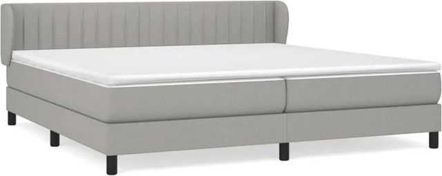 vidaXL Boxspringbett Hybrid mit Matratze und Kopfteil, Hellgrau, B/T: 200 x 200 cm - Bild 1