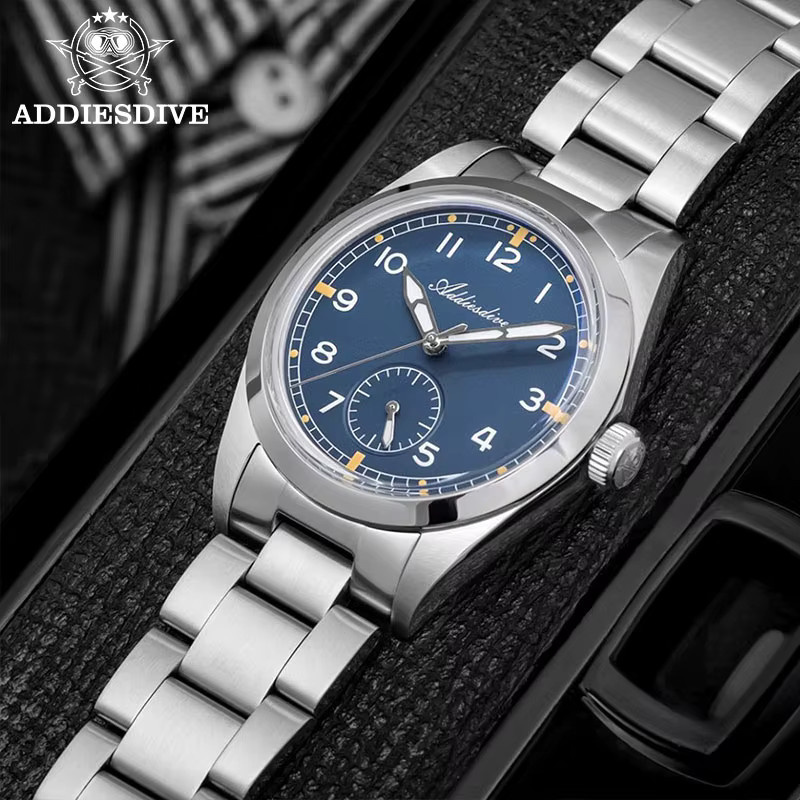 ADDIESDIVE Armbanduhr, Quarz, Edelstahl, 36 mm, Herren, Blau, Silber - Bild 3