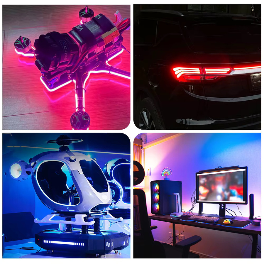 FUNZENXIN COB-LED-Streifen-Kit WS2812B mit 17-Tasten-Musikcontroller, RGBIC Pixellicht, individuell adressierbar und flexibel, Multicolour - Bild 6