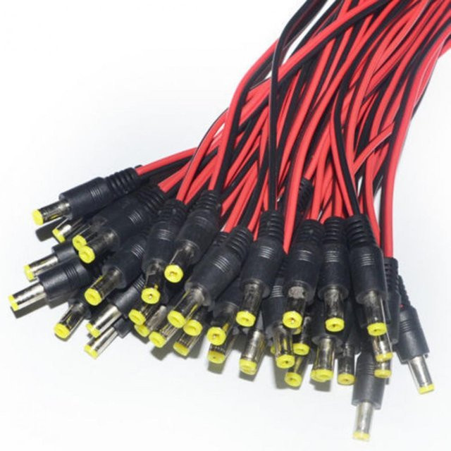 Amusedly 10er Set DC 12 V Netzteil Buchse und Klinke Stecker Anschlusskabel in Schwarz - Bild 1