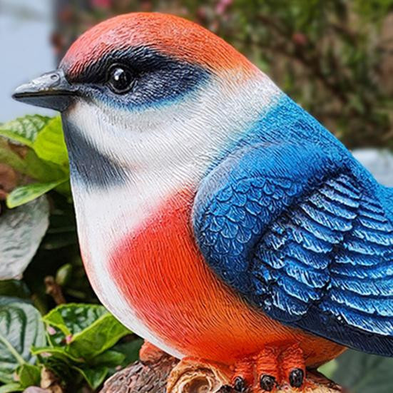 Dekoratives Vogelornament von Amusedly in Blau mit lichtausgelöstem Vogelgeräusch aus Harz - Bild 3