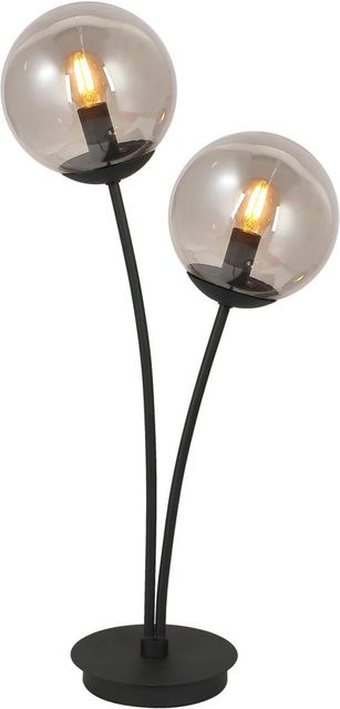 POCOline Tischleuchte Space Schwarz aus Glas und Metall mit 2 E14 Fassungen, B/H/T: 15 x 60 x 32 cm - Bild 1