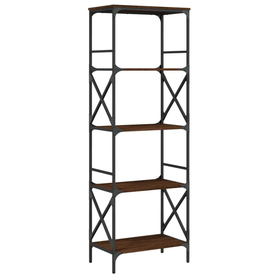 vidaXL Bücherregal im Industrial Design mit 5 Böden in Braun, B/T/H: 59 x 35 x 171 cm - Bild 2