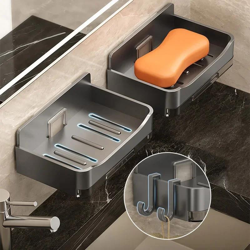 Freistehender Seifenhalter für dein Badezimmer zur Wandmontage mit doppelter Drainage als Seifen- und Schwammhalter Organizer - Bild 2