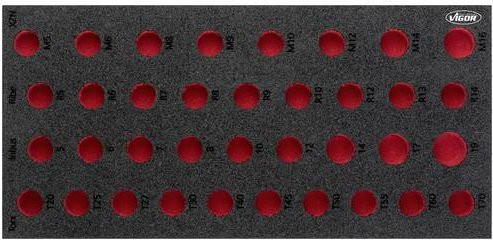 Vigour Schaumstoffeinlage V5099-L in Rot und Schwarz, B: 18,8 cm, L: 39,3 cm, H: 3,5 cm - Bild 1