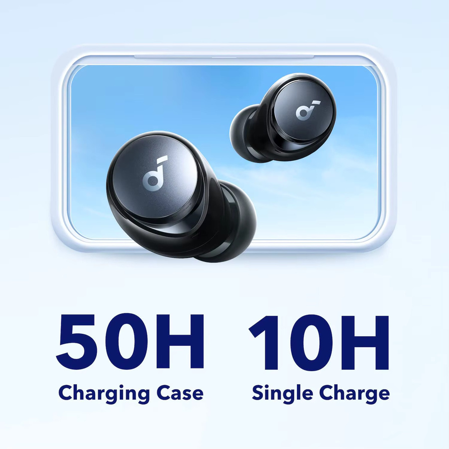 Soundcore by Anker Space A40 Bluetooth Kopfhörer mit automatischer Geräuschunterdrückung, True Wireless Ohrhörer, Schwarz - Bild 3