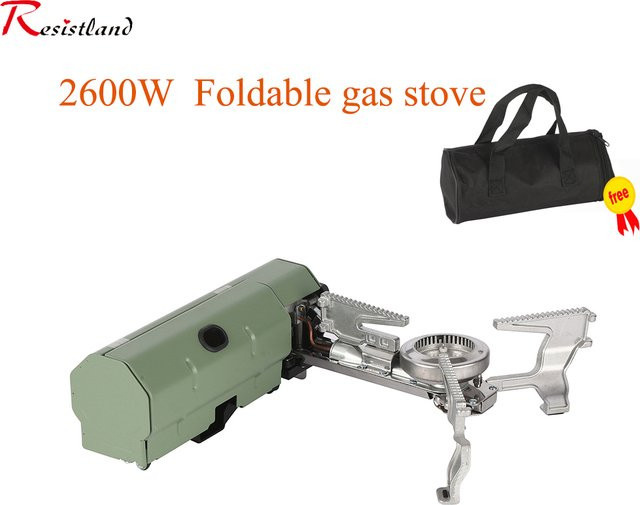 RESISTLAND Tragbarer Klappherd für Camping und Outdoor in Gelb mit 2600 W Gasbrenner - Bild 1
