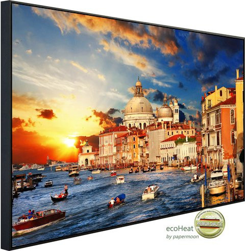 papermoon Infrarotheizung EcoHeat Venedig Sonnenuntergang in Bunt mit Matt-Effekt, App-Steuerung und Überhitzungsschutz - Bild 1