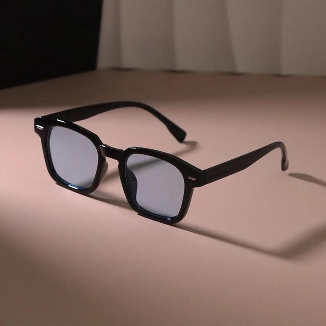 Sonnenbrille Retro Quadratisch, Unisex, Vollrand, Kunststoff, Schwarz - Bild 1