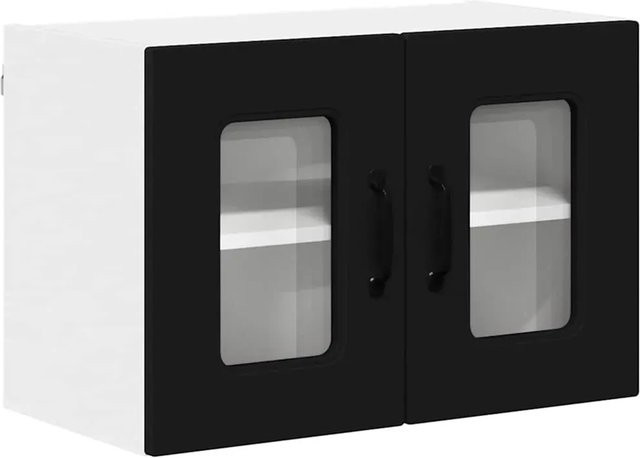 vidaXL Küchenwandschrank in Schwarz mit Tür, minimalistisches Design aus Holzwerkstoff, B/T/H: 60 x 31 x 40 cm - Bild 1