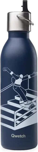 Isotherme Flasche Qwetch Active FFRS Skate Street in Blau, 0,36 l - Bild 1