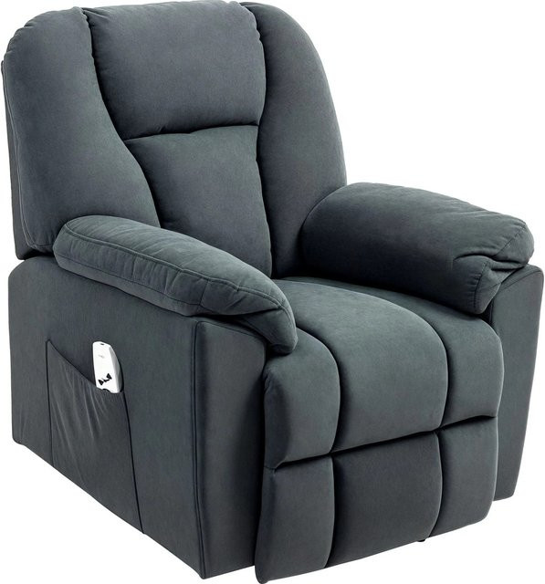 HOMCOM Relaxsessel mit Liegefunktion aus Samt und Polyester in Dunkelgrau, Tiefe: 97 cm, Breite: 88 cm, Höhe: 101 cm - Bild 1