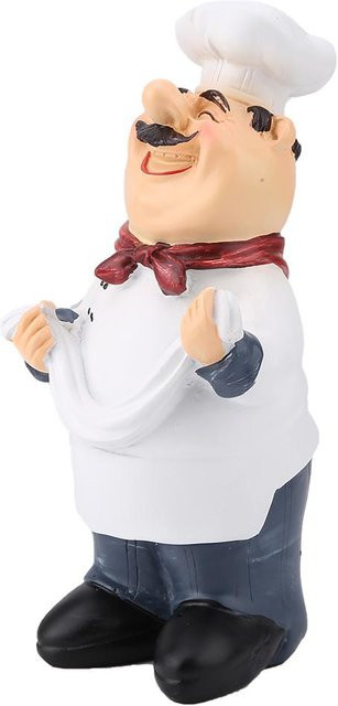 DIYelecs Fröhlicher Koch Harzfigur in Weiß für dein Zuhause oder Restaurant, American Vintage Country Deko-Figur, Höhe: 18,0 cm, Breite: 8,5 cm, Tiefe: 8,5 cm - Bild 1