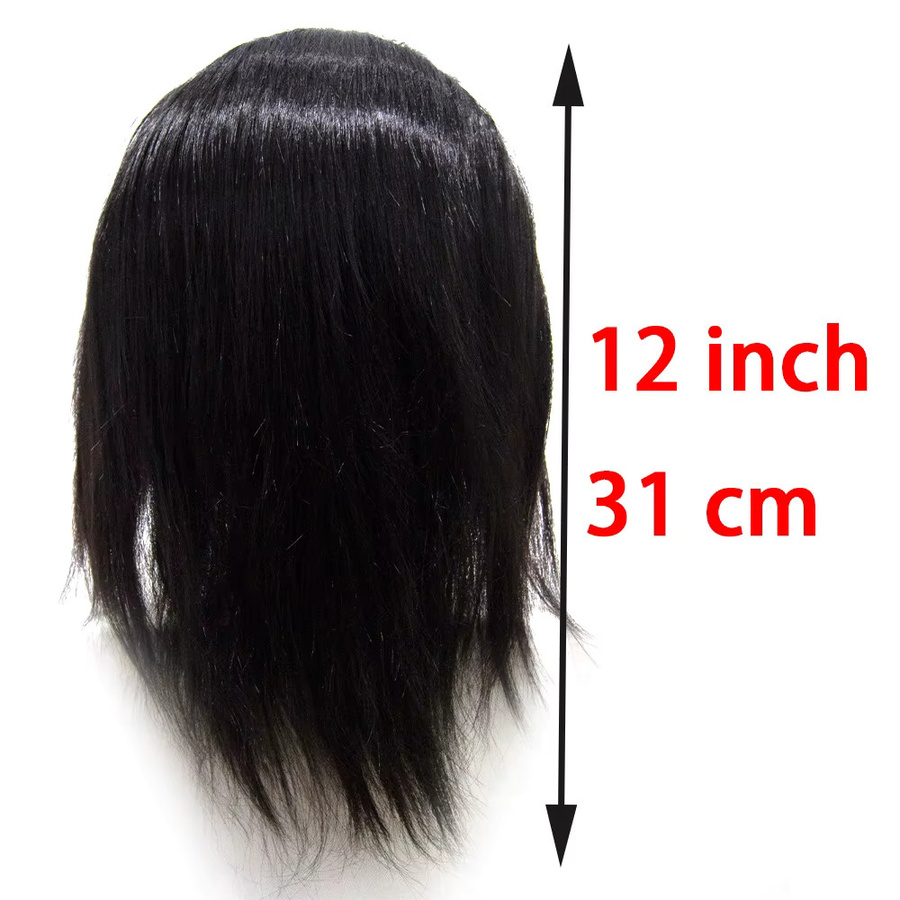 Simnient Mannequin-Kopf für Herrenfrisuren, 12 Zoll, Kunstfaserhaar - Bild 3